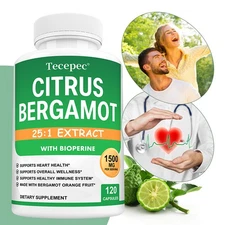 Citrus Bergamot 1500mg Extract to Support Heart Health, Immune System 120 Caps