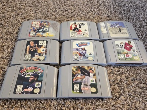 Nintendo N64 Excitebike 64 , 1080 Snowboarding, 9 sports games , ken griffey