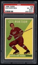 1958-59 Topps Hockey #38 Gus Mortson PSA 6 (ST) EX-MT Detroit Red Wings