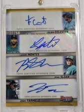 2025 Bowman's Best Quad Auto /50 Mariners Celesten Montes Sloan Farmelo