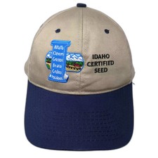 Headliner Idaho Certified Seed Baseball Cap Beige Blue OS Strapback Hat Cotton