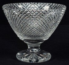 Beautiful Vintage Diamond Cut Crystal Compote Candy Dish Star Bottom