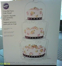 3-Tier coated White Metal Cake & Treat Stand Set by WILTON