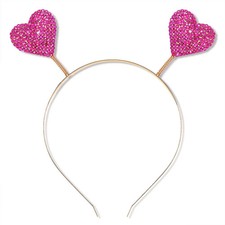 Valentines Day Heart Headband Shinny Rhinestone Red Heart Hair Accessory