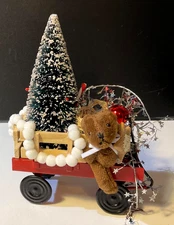 Byers Choice Red Wagon Toy Puppy Ornaments Cookie Tree Garland Display Accessory