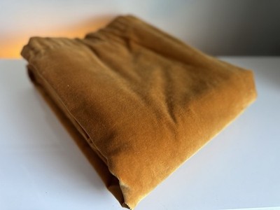 Vintage Baumwolle Samt dunkelgelb/senf einzelne Bleistiftfalte gefüttert Türvorhang