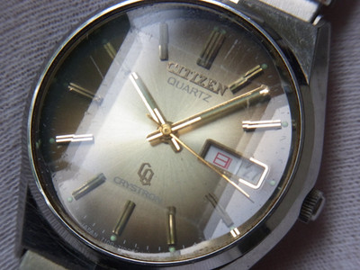 JUNK! CITIZEN QUARTZ CRYSTRON 4-710053 Y VINTAGE QUARTZ WRISTWATCH JUNK!