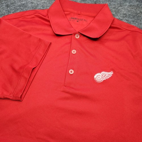 Herren Nike Golf Dri Fit Detroit Red Wings NHL Hockey Poloshirt Medium
