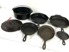 Lot of Vintage Cast Iron Skillets & Wagner Dutch Oven