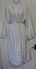 White Cyberjammies linen mix belted dressing gown robe - size 12 - new with tag