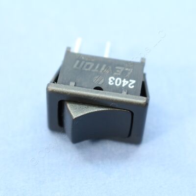 Leviton All-Black Snap-In Mini Rocker Panel Switch ON/OFF 10A Micro SPST MR002