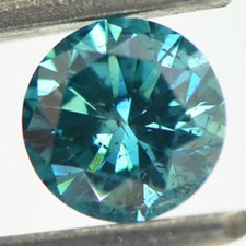 Loose Round Shaped Diamond Fancy Blue Color Natural 0.56 Carat SI1 Certified