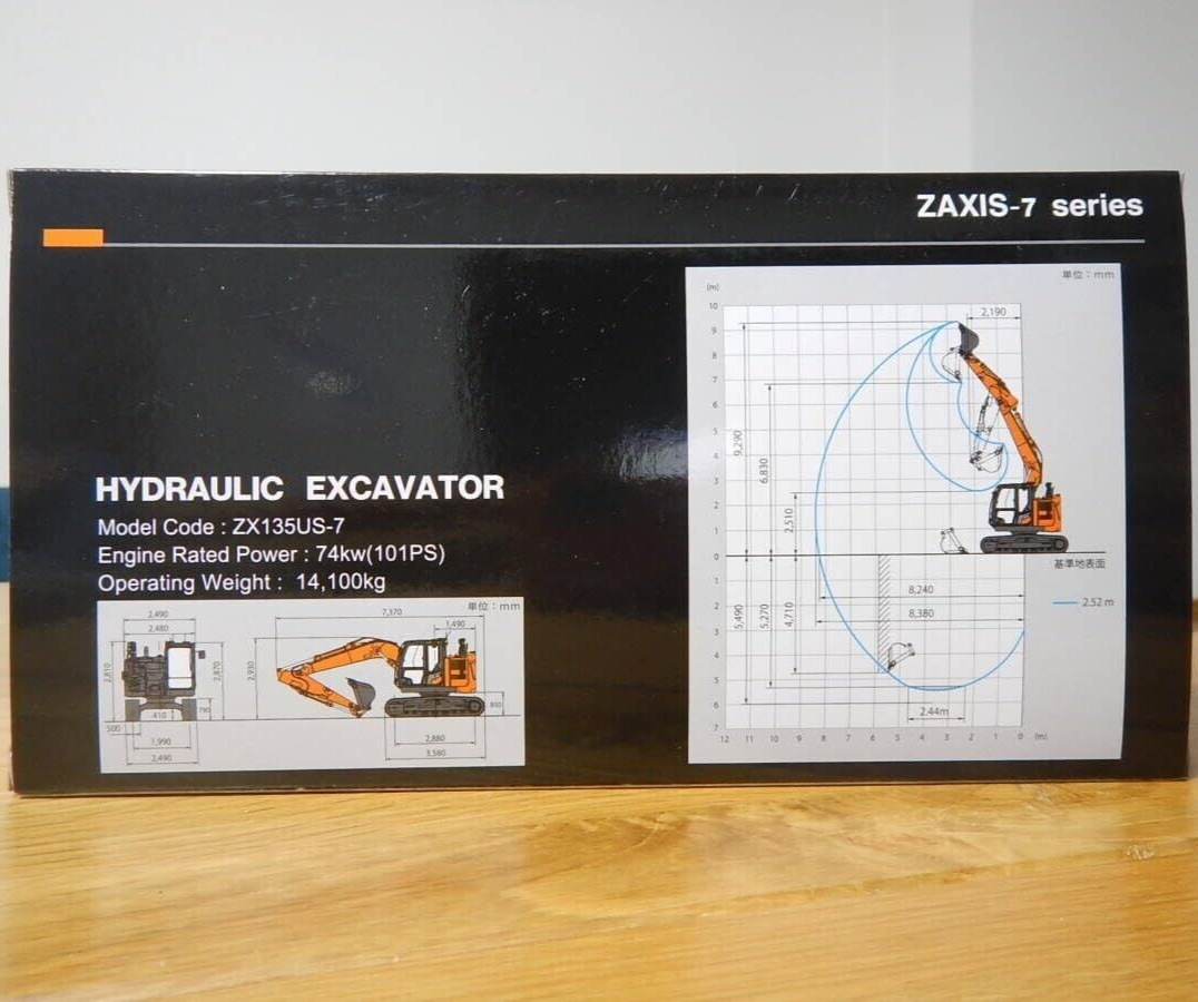 Hitachi ZX135US-7 Miniature Hydraulic Excavator 1/50 Scale Diecast
