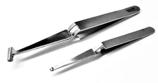 Set of 2 Grooved Tip Tweezers Parts Holding Specialty Soldering Handling Jewelry