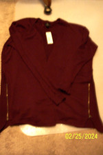 Women's Burgundy Worthington Open Front L/S Sweater - NEW W/Tag - Large