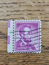 US Stamp Abraham Lincoln 4c Used 1036 Wave Cancel