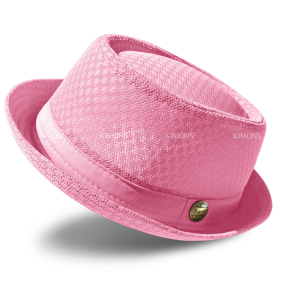 SellersMerch Pink Wool Fedora with Barbed Wire Band and Red Floral Patch Every Flower Blooms” Fedora – Dark Pink Vegan Suede Hat  main image 3