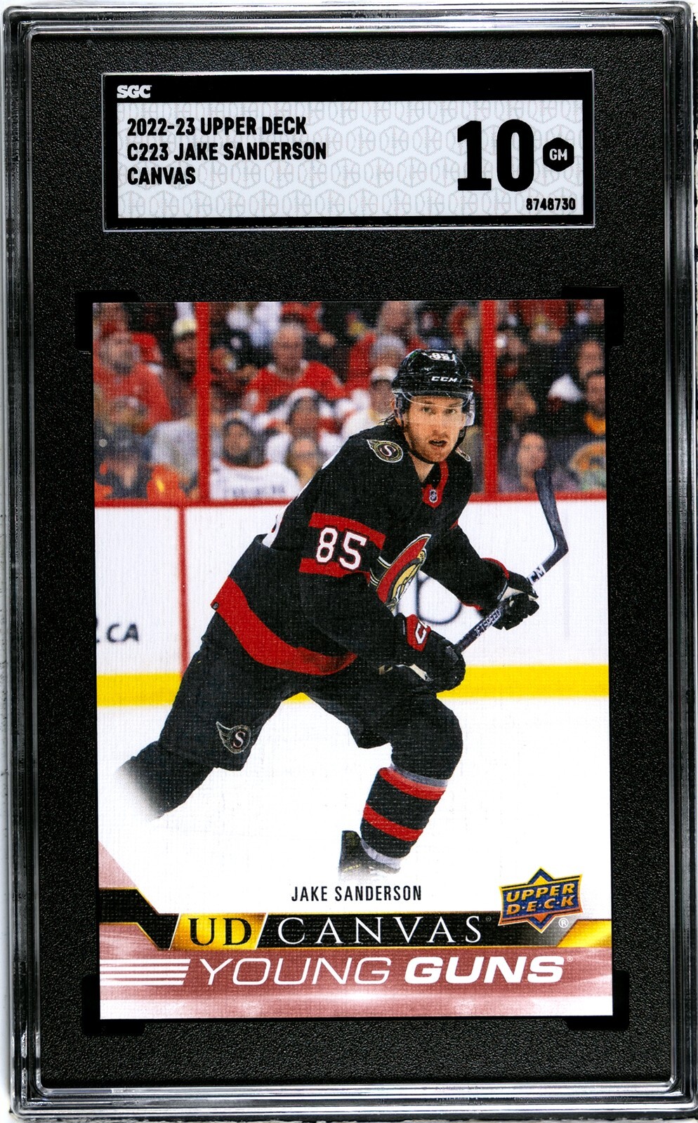Jake Sanderson SGC 10 Canvas Young Guns 2022-23 Series 2 UD #C223 GEM Rookie RC
