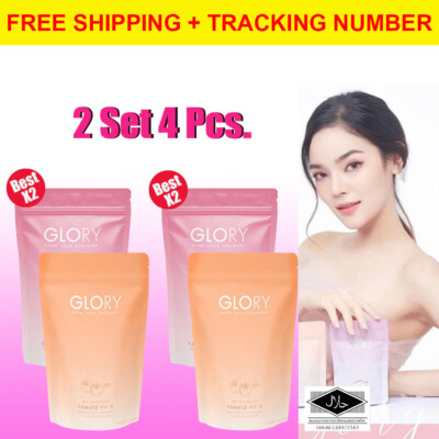 4x Glory Collagen Dipeptide + Tomato Vit C Brightening Skin Clear Radiance Set