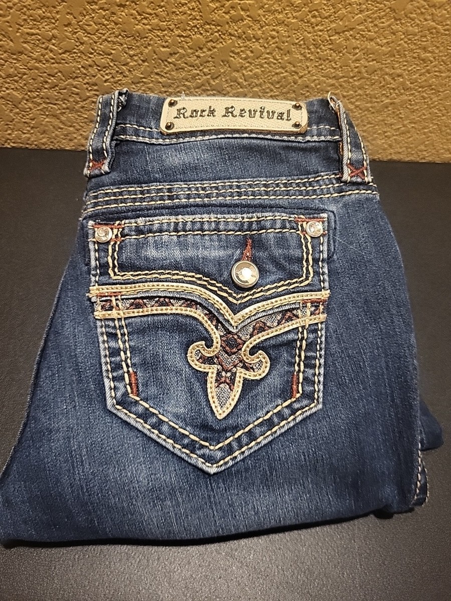 Rock Revival Jeans Womens 27/30 Betty Mid Rise Boot Blue Medium