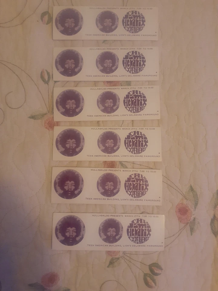 Ingressos para shows Jimi Hendrix Experience não usados 1968. O preço é uma peça - Imagem 2 de 4