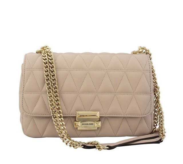 michael kors sloan large quilted shoulder bolsa