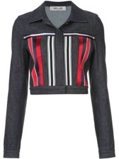 Dvf Diane Von Furstenberg Indigo Blue Denim Cropped Jacket Us4 Uk8 Rrp£600