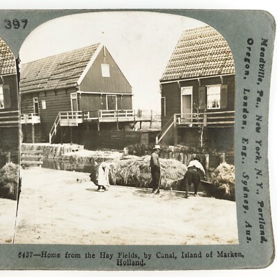 Marken Holland Hay Farm Stereoview c1906 Keystone North Holland Netherlands H808
