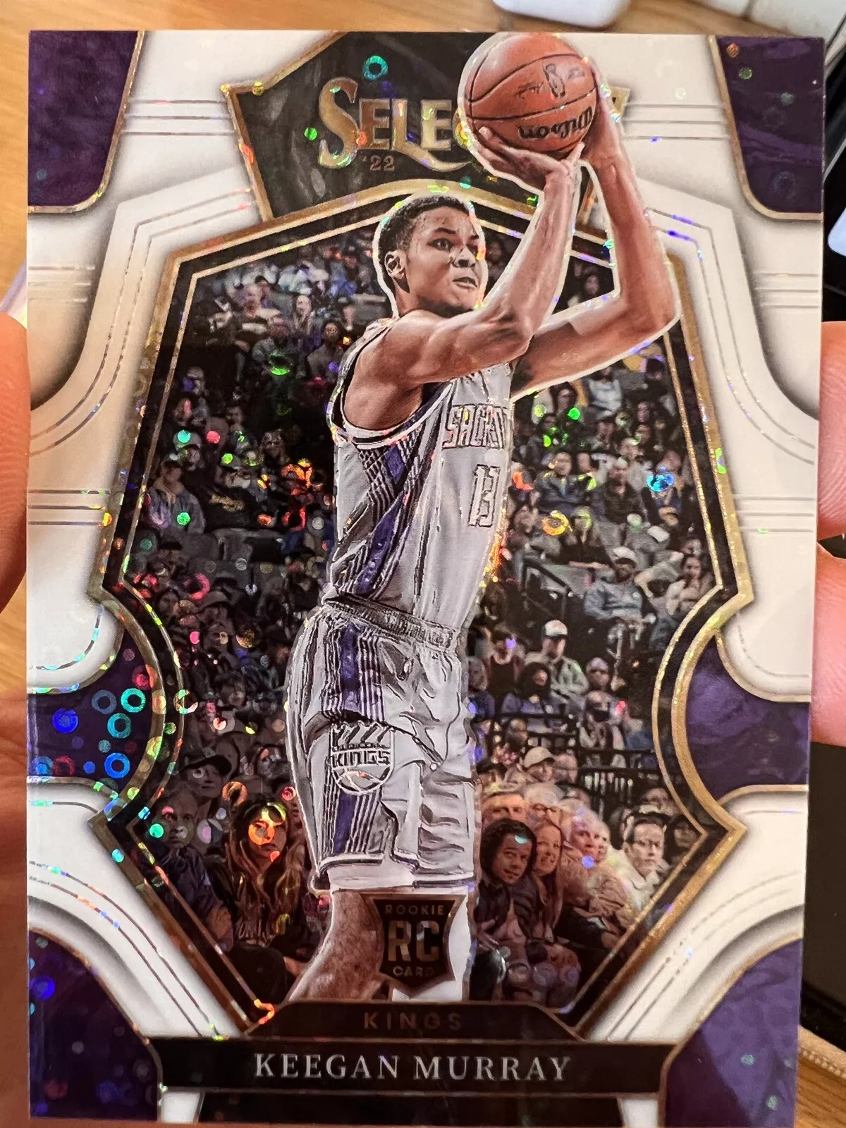 2022-23 Select Keegan Murray RC White Disco Premier /75 #197 Sacramento Kings