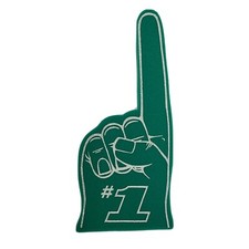 Foam finger number  1 Team Hand Universal for All occasions big green 18"