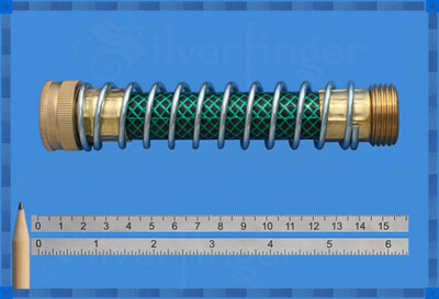 Garden Hose Extension Adapter Kink Protector Brass - Stainless Steel Coil Spring