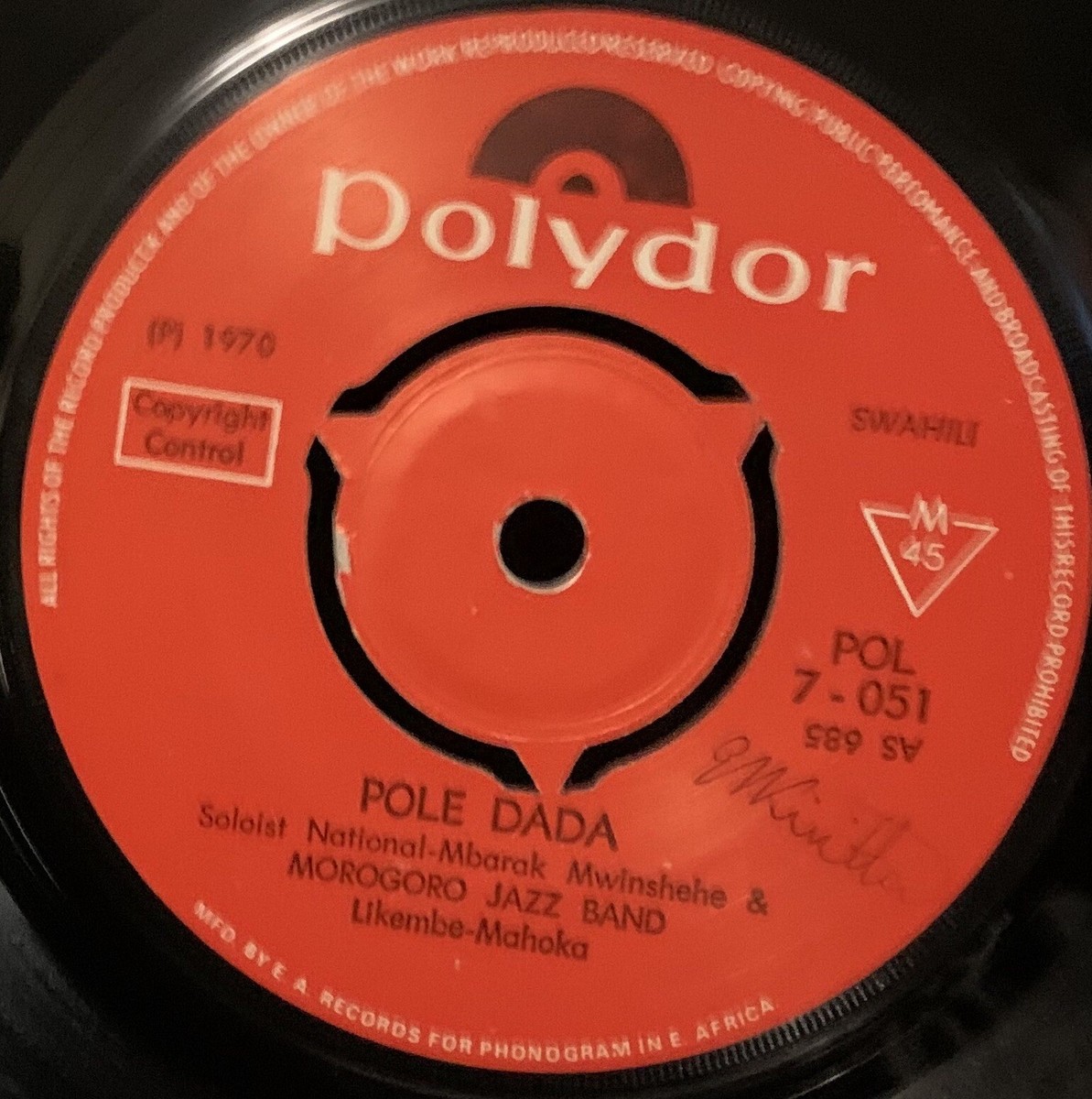 MOROGORO JAZZ BAND Choyo Uache / Pole Dada 1970 KENYA Africa
