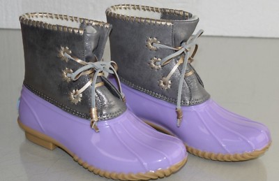 NEW Jack Rogers CHLOE Rain Boots Lilac Purple Shimmer Grey Leather Ankle  Shoes 7 | eBay UK