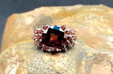 GENUINE PYROPE GARNET RING set in 925 STERLING SILVER size 5 FAST FREE SHIPPING