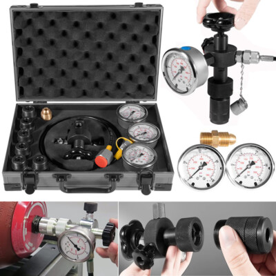 GK-01 Hydraulic Accumulator Nitrogen Charging System Pressure Test Kit w/3 Gauge