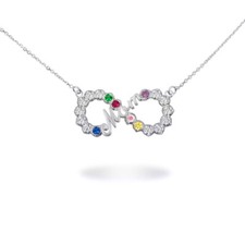 Silver Personalized Infinity Mom Birthstone Mother's Necklace