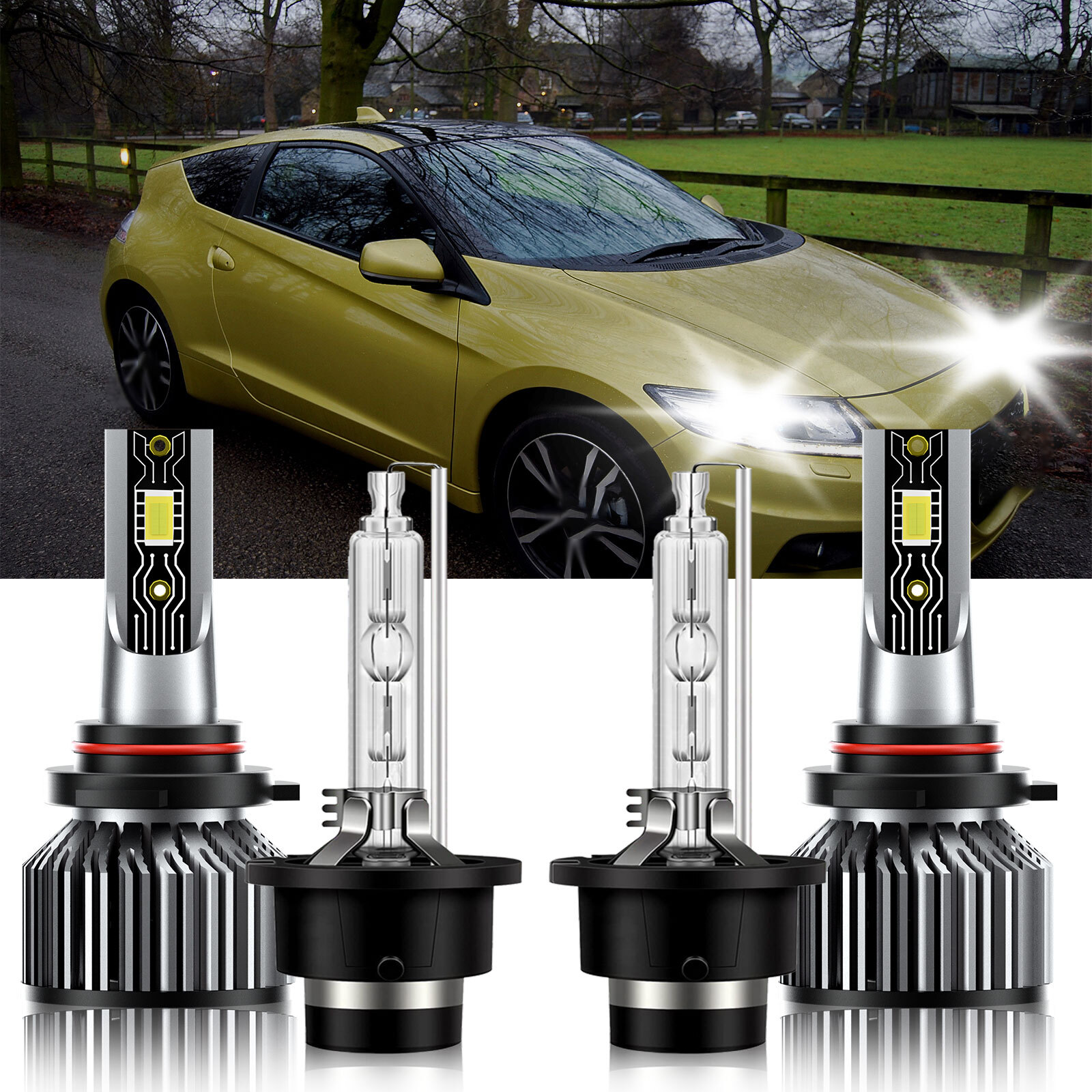 For Honda CR-Z 2011-2016 9005 D4S LED HID Headlight High Low Beam Bulb 6500K