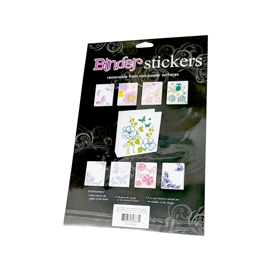 2 paquetes de pegatinas de carpeta pedrería extraíbles surtidas flores multicolores Foto 2 de 2