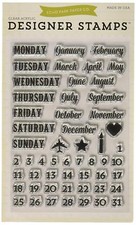 Echo Park Paper Acrylic Blend Stamps, Through The Year Calendar S-4, NEW