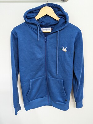 Chevignon France Men's Full Zip Blue Hoodie Sweatshirt Size Small