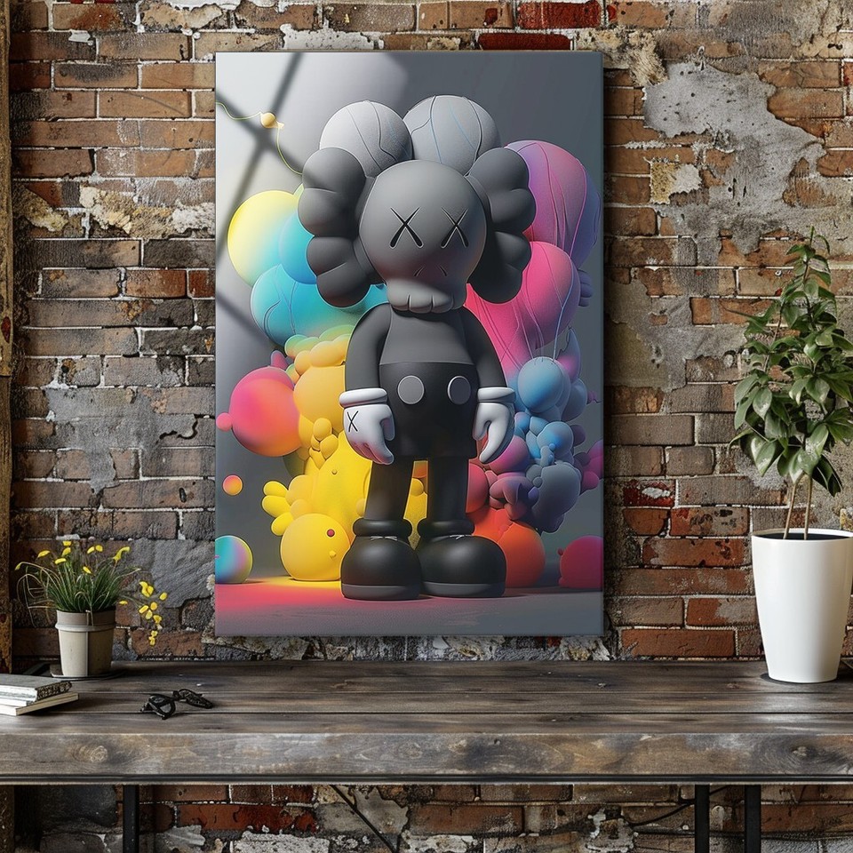 Kaws Glass Wall Art, Free Shipping, Glass Printing, High Quality , (27.