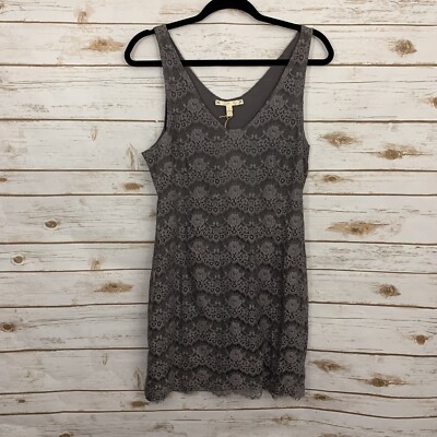 Soft Joie Naiayla Romantic Grey Lace Overlay Trim Sleevless Slip Dress Small NWT