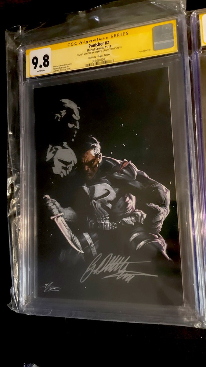 THE PUNISHER CGC 9.8 SS DELL OTTO SIGNED & SKETCHED OG Art In