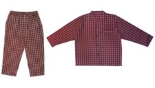 Espionage Men's Big SizeTraditional Check Pyjama Set in Burgundy Size 2XL-8XL