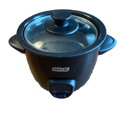 DASH Mini Rice Cooker Steamer Black With Removable Nonstick Pot