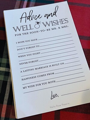 Advice and Well Wishes Set of 65 Cards Wedding and Bridal Shower Advice