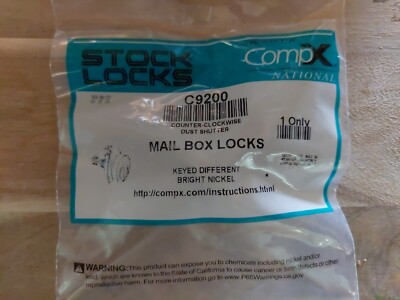 CompX C9200 Pin Tumbler Mailbox Lock, Bright Nickel, Keyed Different - READ ALL