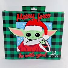 STAR WARS The Mandalorian Grogu Baby Yoda 12 Days of Socks Crew/low Size 6-12
