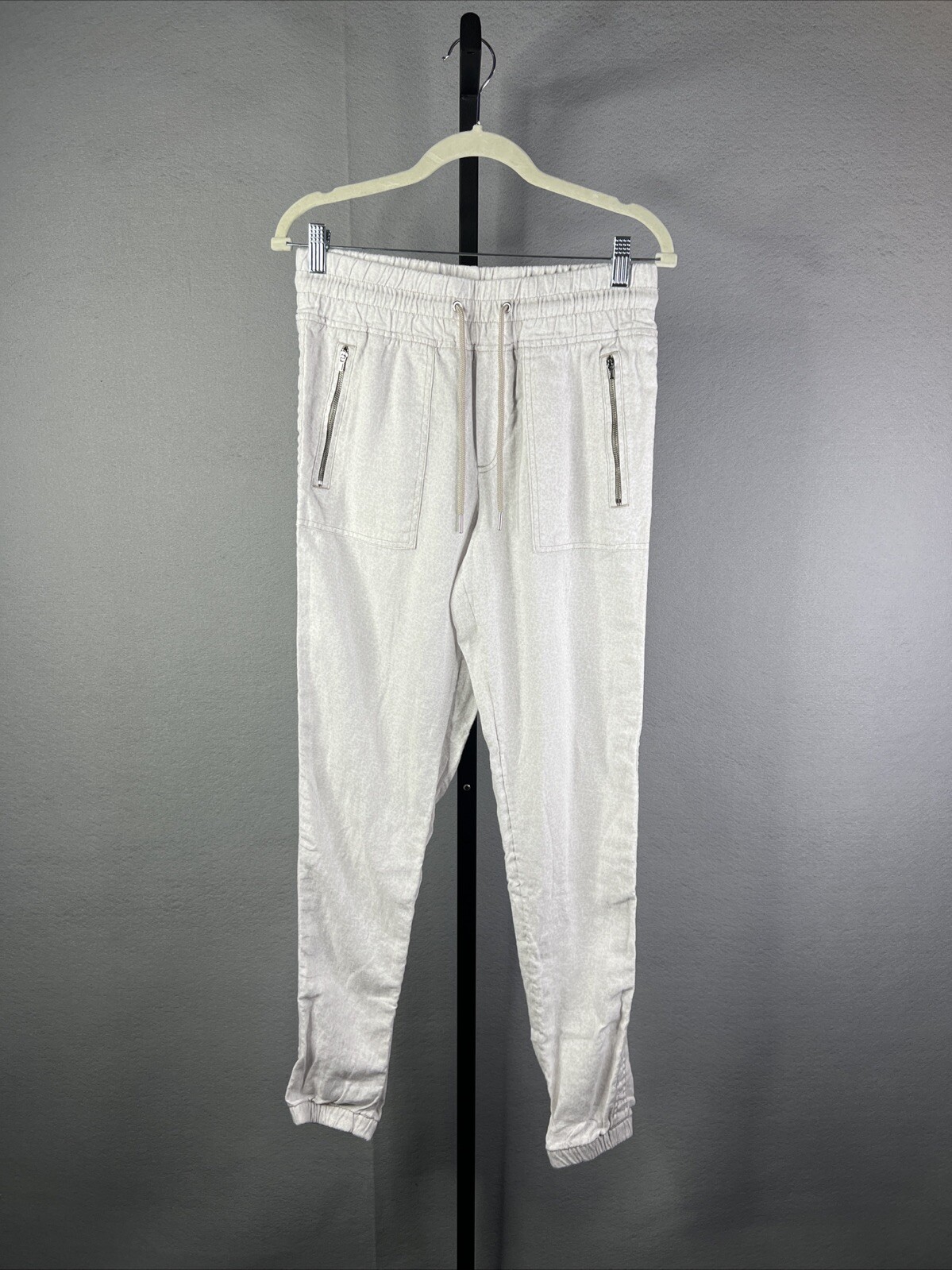 Athleta Cabo Linen Jogger Womens 6T Off White Pockets Drawstring High Rise