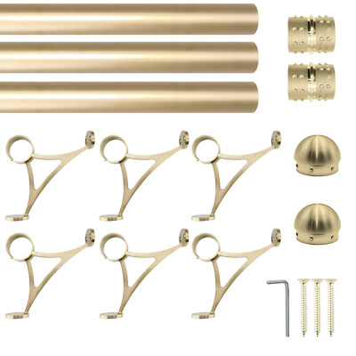 Satin Gold Finish 2'' OD Stainless Steel Combination Bar Mount Foot Rail Kit